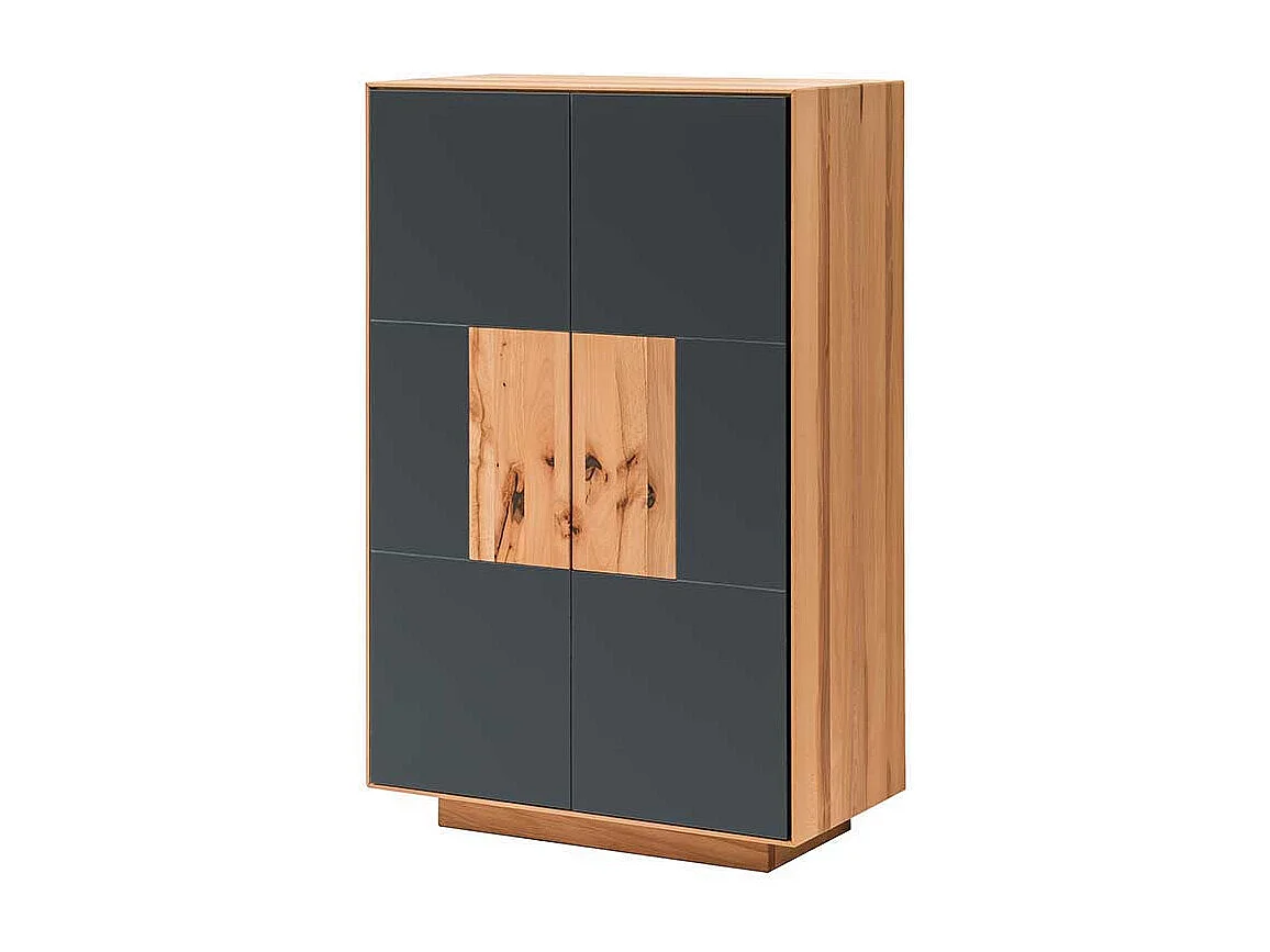 Garderobenschuhschrank in Anthrazit und Kernbuche massiv Made in Germany