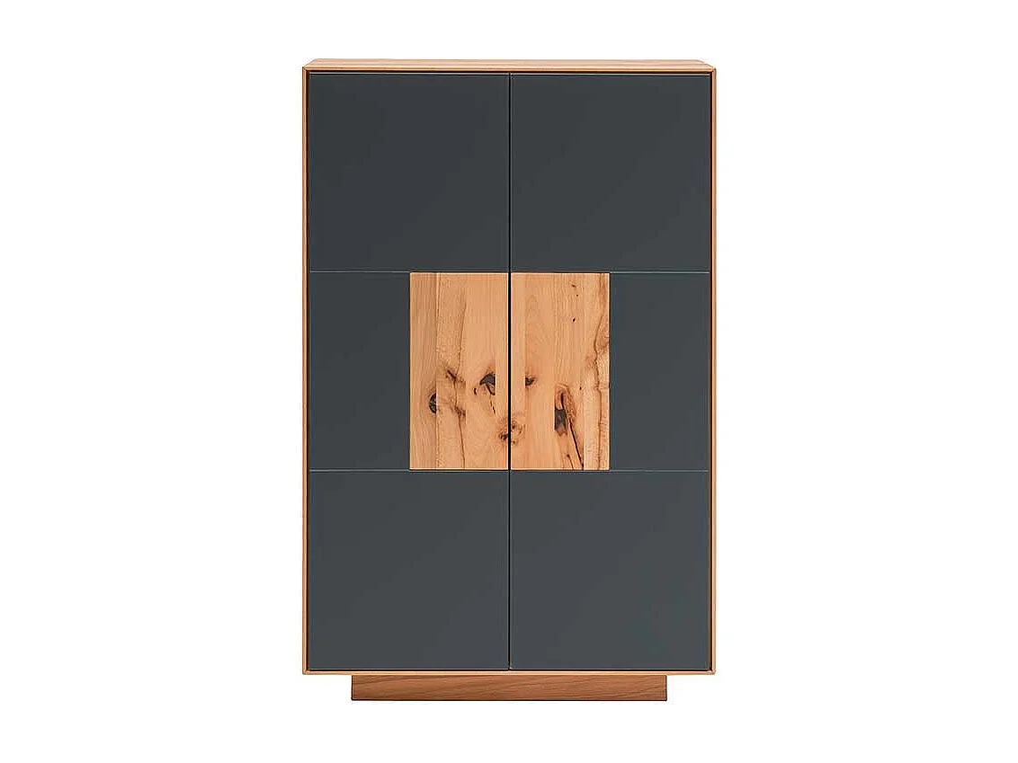 Garderobenschuhschrank in Anthrazit und Kernbuche massiv Made in Germany