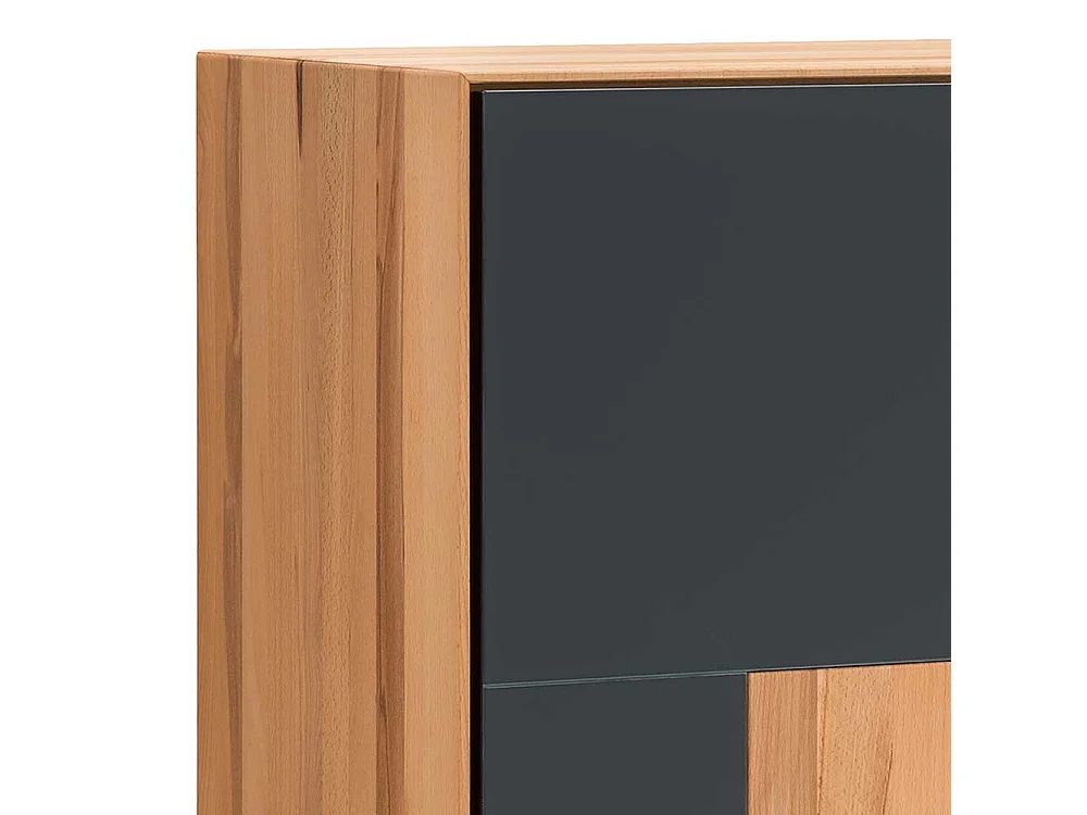 Garderobenschuhschrank in Anthrazit und Kernbuche massiv Made in Germany