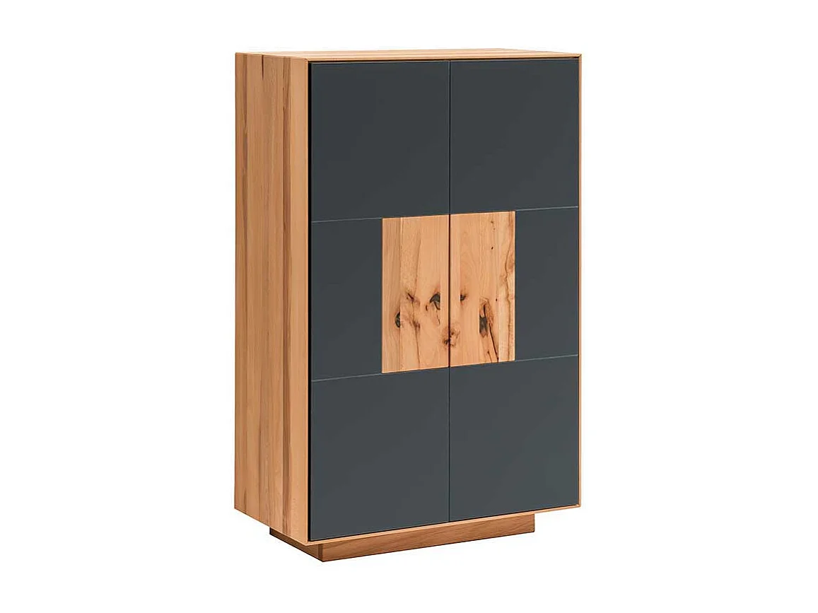 Garderobenschuhschrank in Anthrazit und Kernbuche massiv Made in Germany