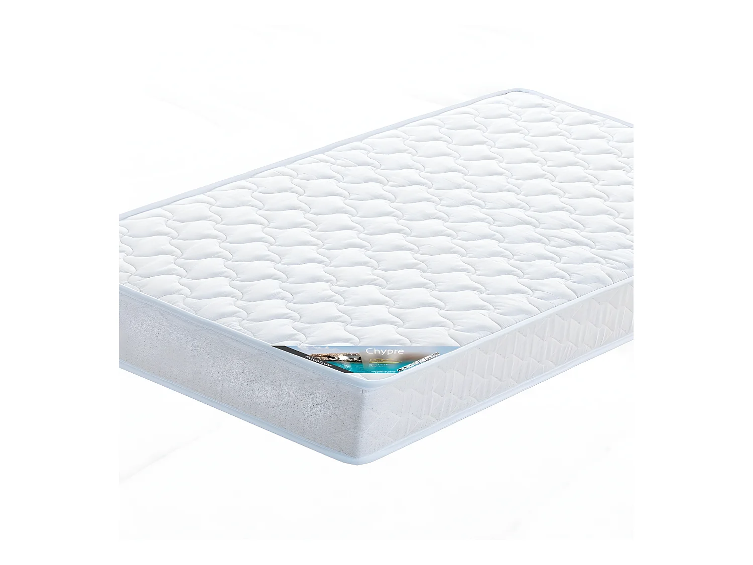 ALASKA - Pack Lits Superposés 90x190 Blancs + 2 Matelas Chypre