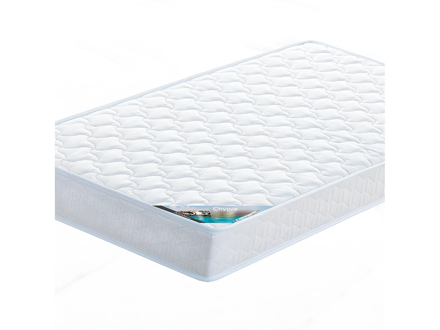 ALASKA - Pack Lits Superposés 90x190 Blancs + 2 Matelas Chypre