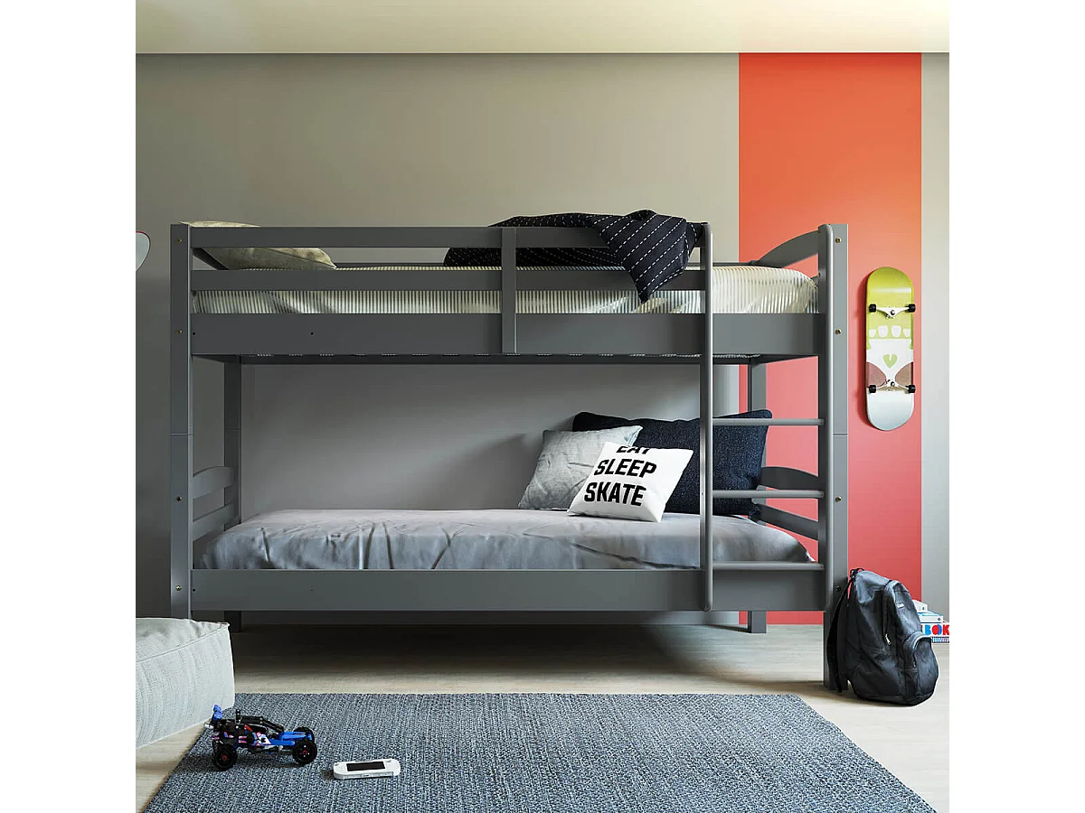 STRADI - Pack Lits Superposés 90x200cm + 2 Matelas Ibiza