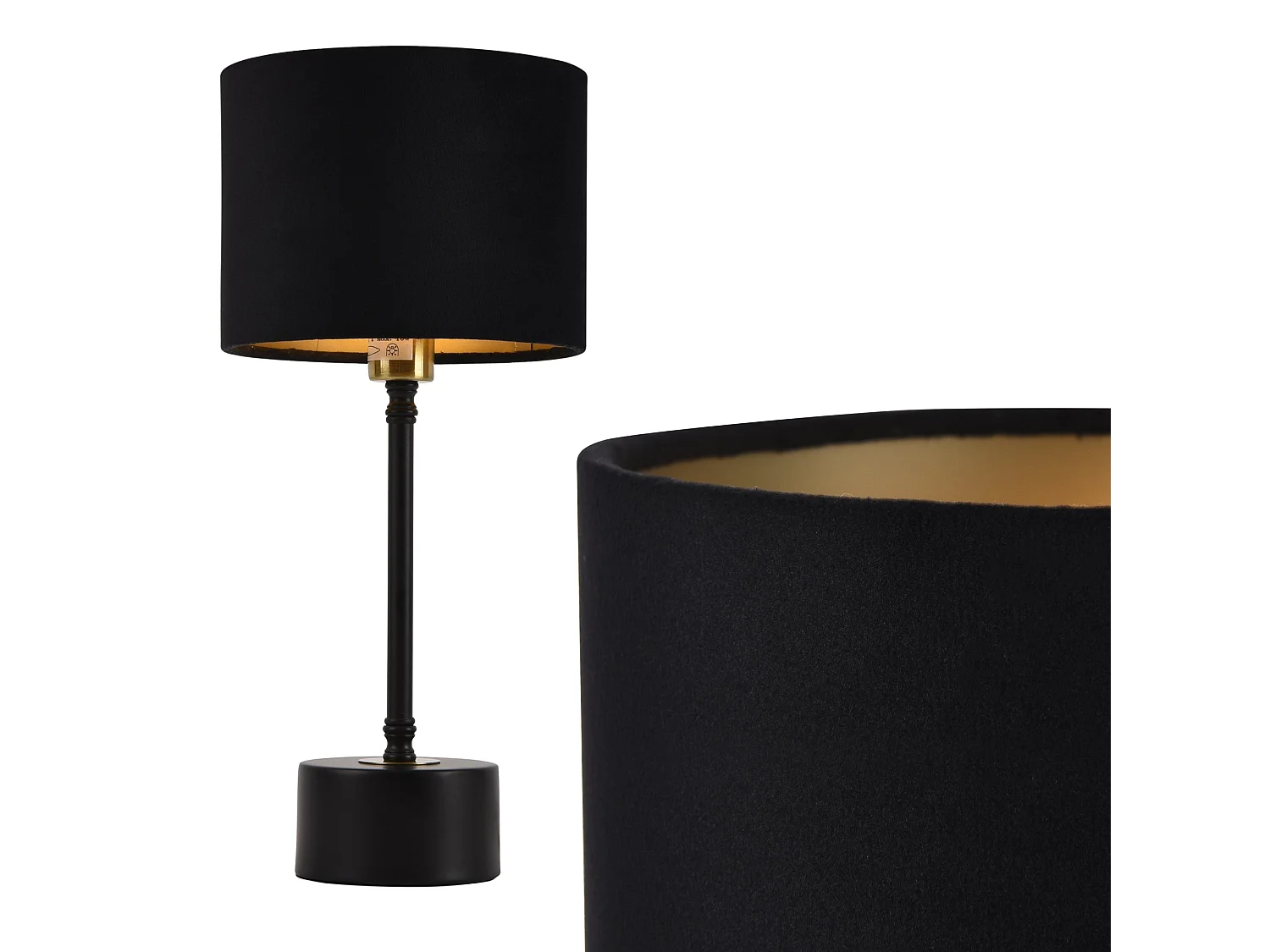 Candeeiro de mesa candeeiro de mesa metal flanela preto cobre E14 39 cm 03_0002510