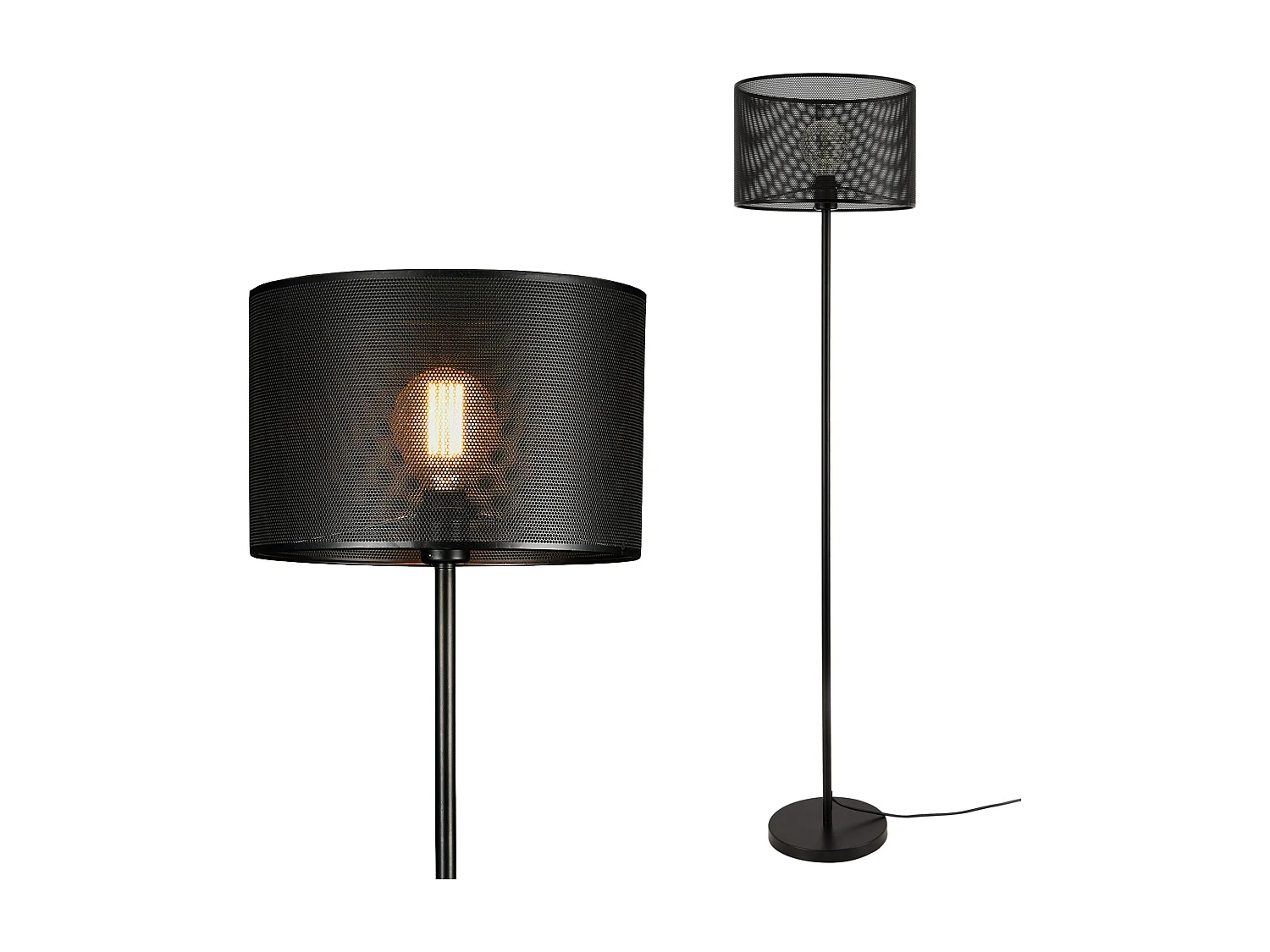 Candeeiro de pé candeeiro de pé em metal preto e27 153 cm 03_0002446