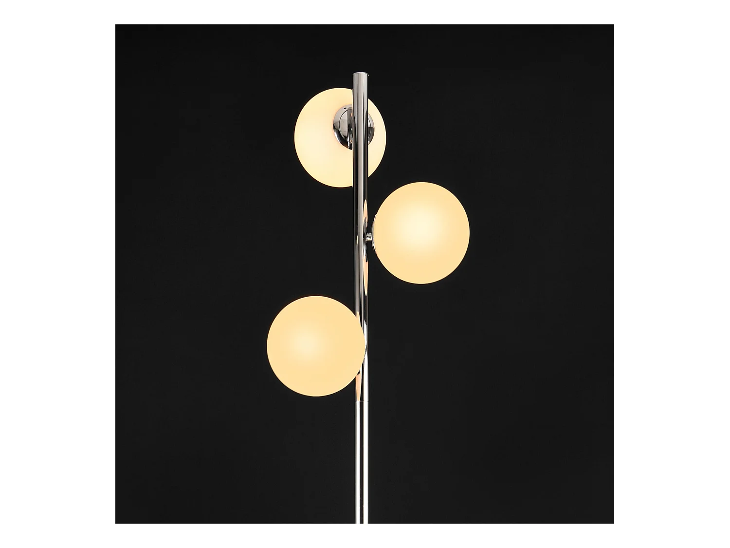 Lámpara de pie Lámpara de pie Lámpara de pie Metal y Cristal 3 x E14 154 cm Cromo y Blanco 03_0002438