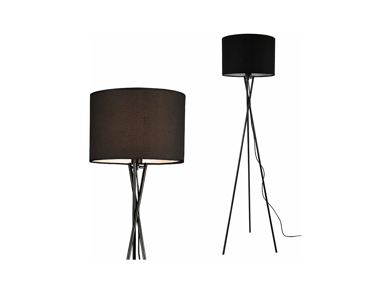 Lampadaire trépied moderne lampe métal argentée 38 x 38 x 154 cm 03_0005255