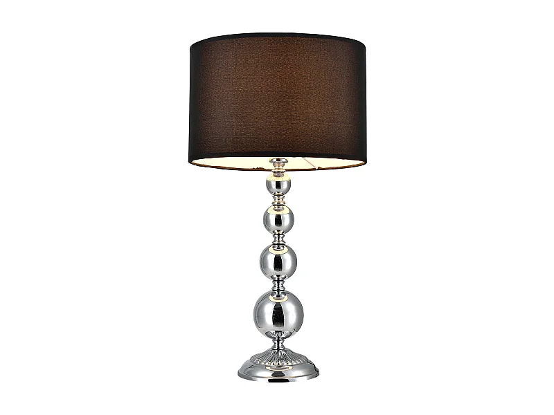 Abajur de cabeceira luz de leitura meta diâmetro 29 cm tecido cromado e preto 03_0002499