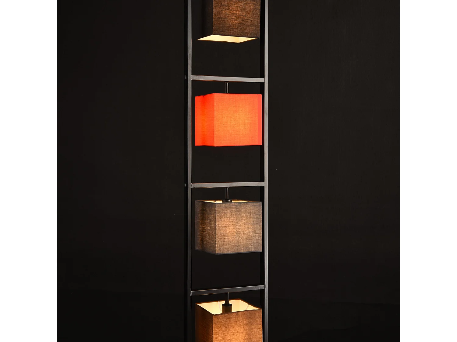 Lampada da terra piantana struttura in metallo paralume in tessuto 4 x e14 multicolor 146,5 cm 03_0002436