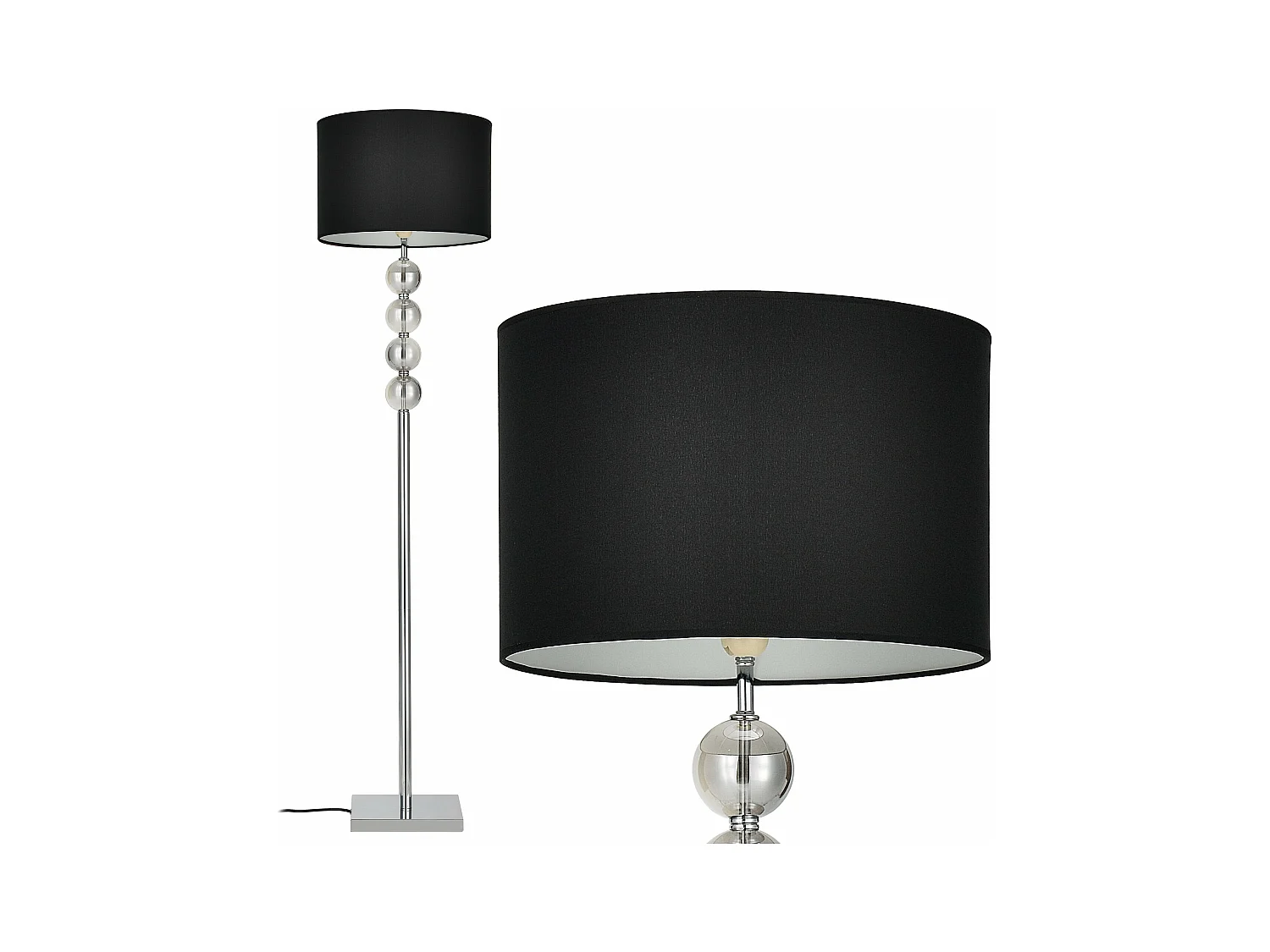 Lampadaire lampe à pied métal argentée 37.5 x 37.5 x 155 cm 03_0002448