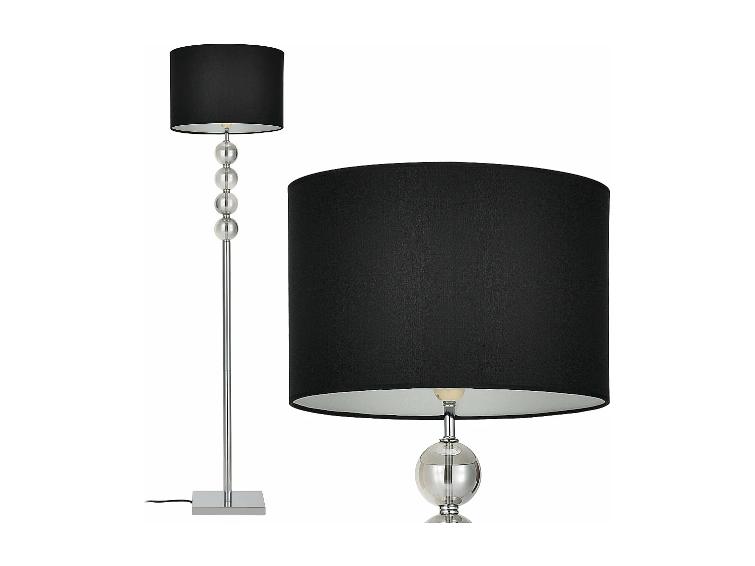 Lampadaire lampe à pied métal argentée 37.5 x 37.5 x 155 cm 03_0002448