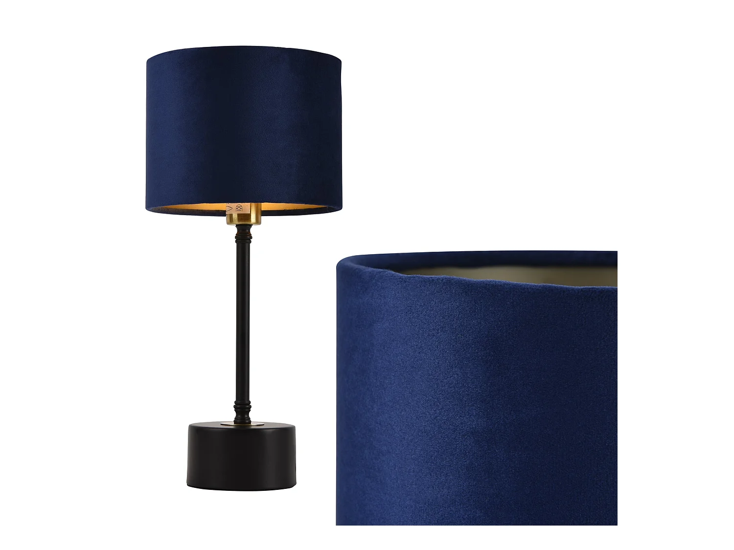 Lampada da tavolo lampada da scrivania in metallo flanella nero rame e blu E14 39 cm 03_0002511