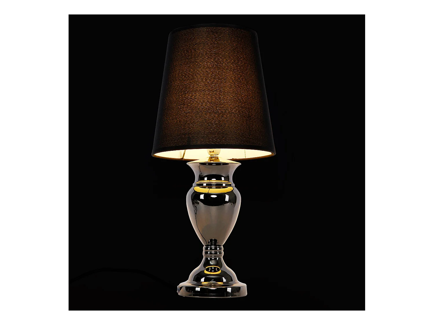 Lampe de table lampe tissu noire 22 x 22 x 48 cm 03_0002515