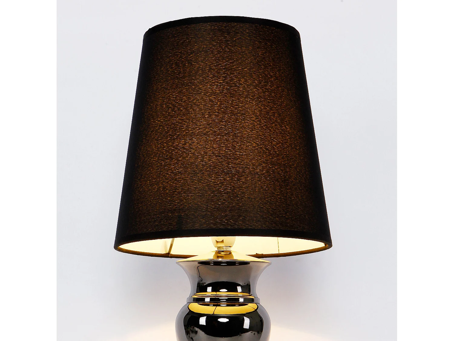 Candeeiro de mesa de cabeceira candeeiro de leitura em alumínio e tecido preto e cromado 48 cm 03_0002515