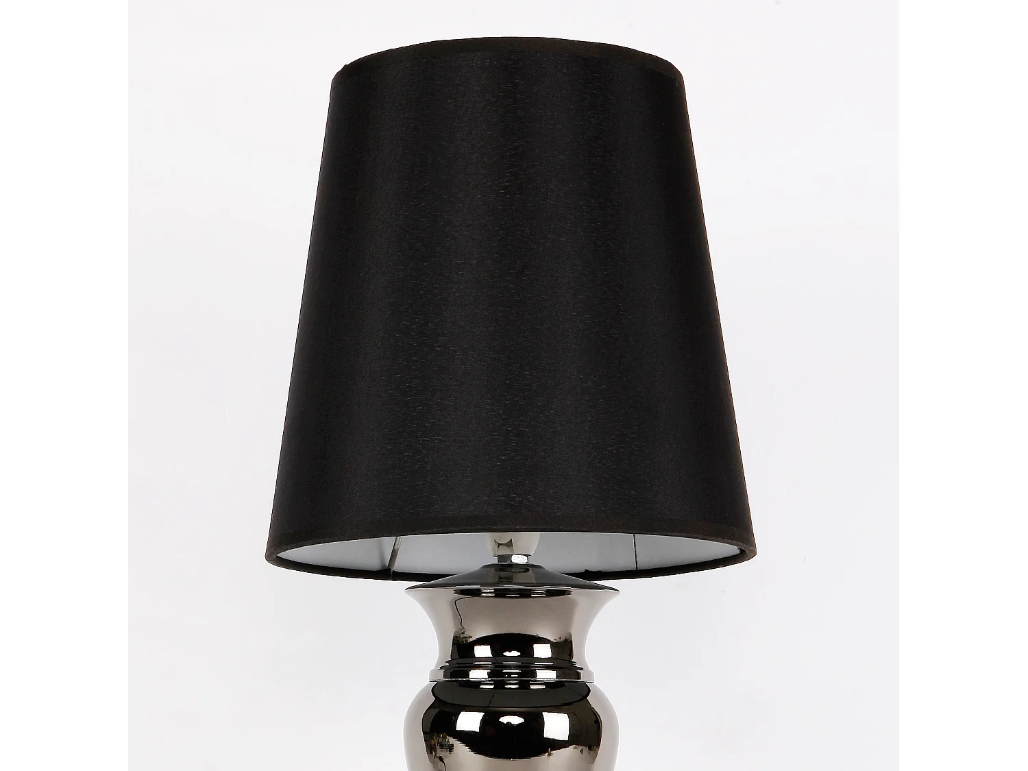 Candeeiro de mesa de cabeceira candeeiro de leitura em alumínio e tecido preto e cromado 48 cm 03_0002515