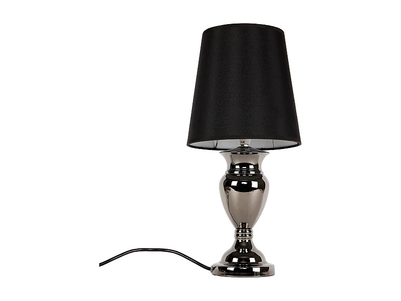 Lampada da tavolo lampada da lettura comodino alluminio e tessuto nero e cromo 48 cm 03_0002515
