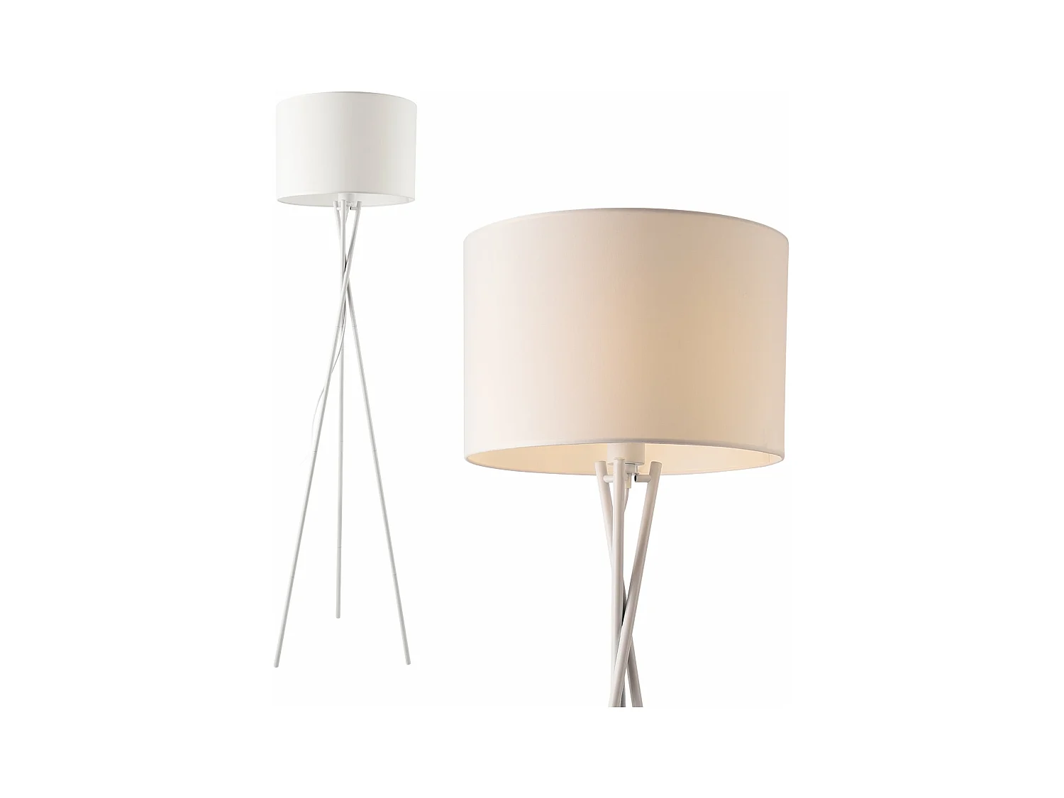 Lampadaire trépied moderne lampe métal blanche 38 x 38 x 154 cm 03_0005254