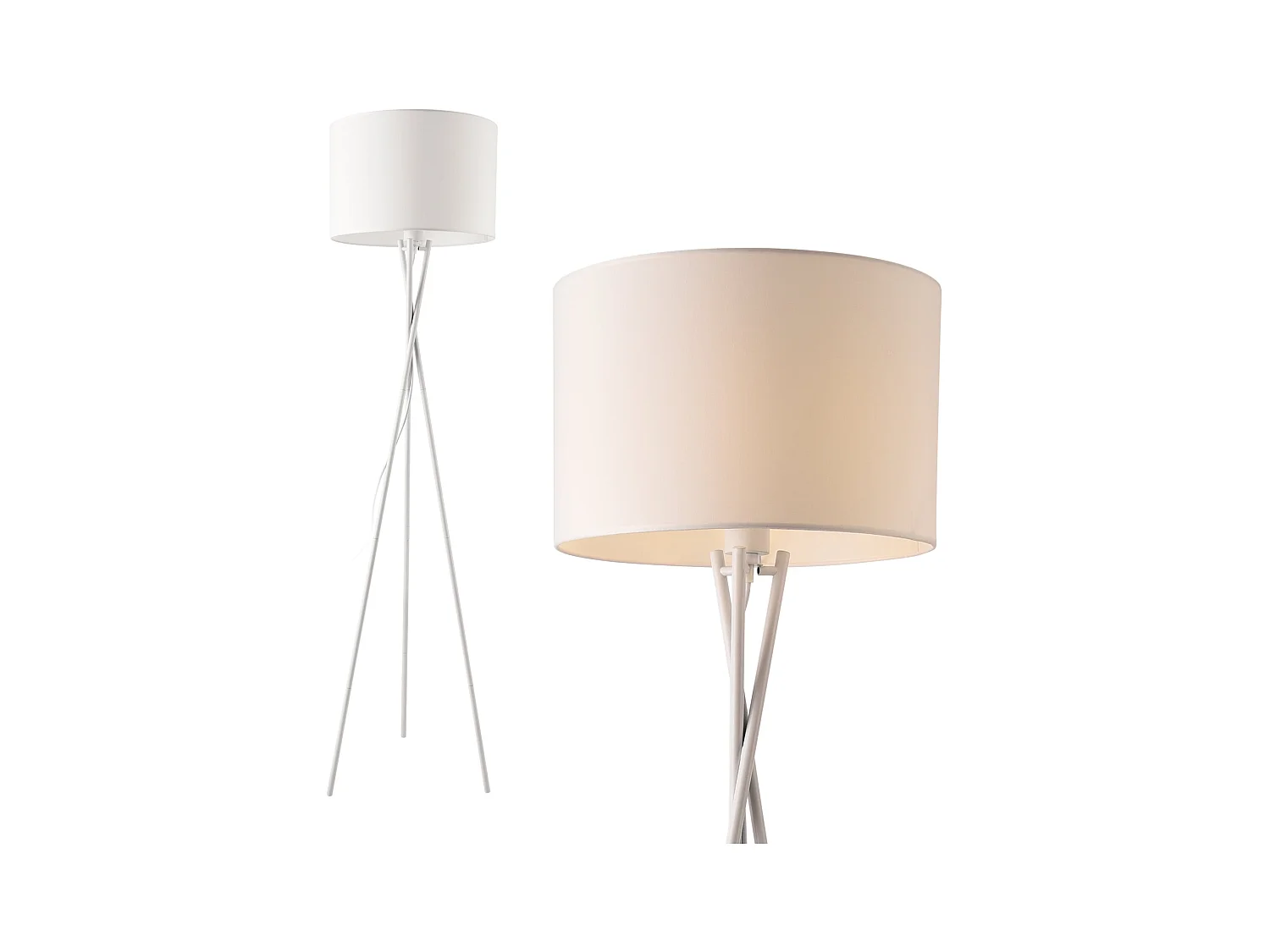 Lampadaire trépied moderne lampe métal blanche 38 x 38 x 154 cm 03_0005254