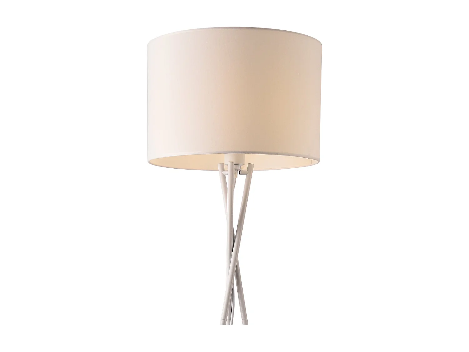 Lampada da terra moderna treppiede lampada da terra tessuto metallo altezza 154 cm bianco 03_0005254
