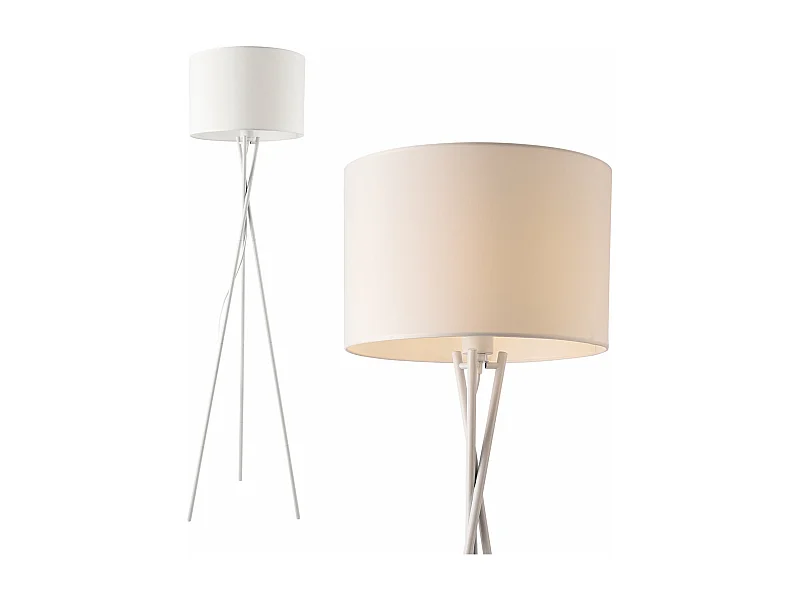 Lampadaire trépied moderne lampe métal blanche 38 x 38 x 154 cm 03_0005254