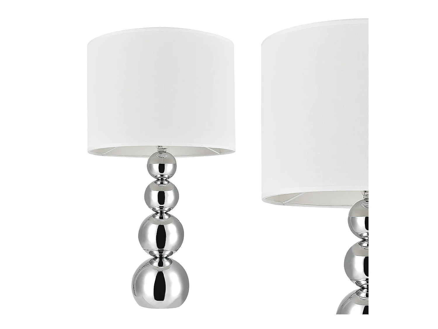 Lampe de table chevet métal blanche 25 x 25 x 43 cm 03_0002514