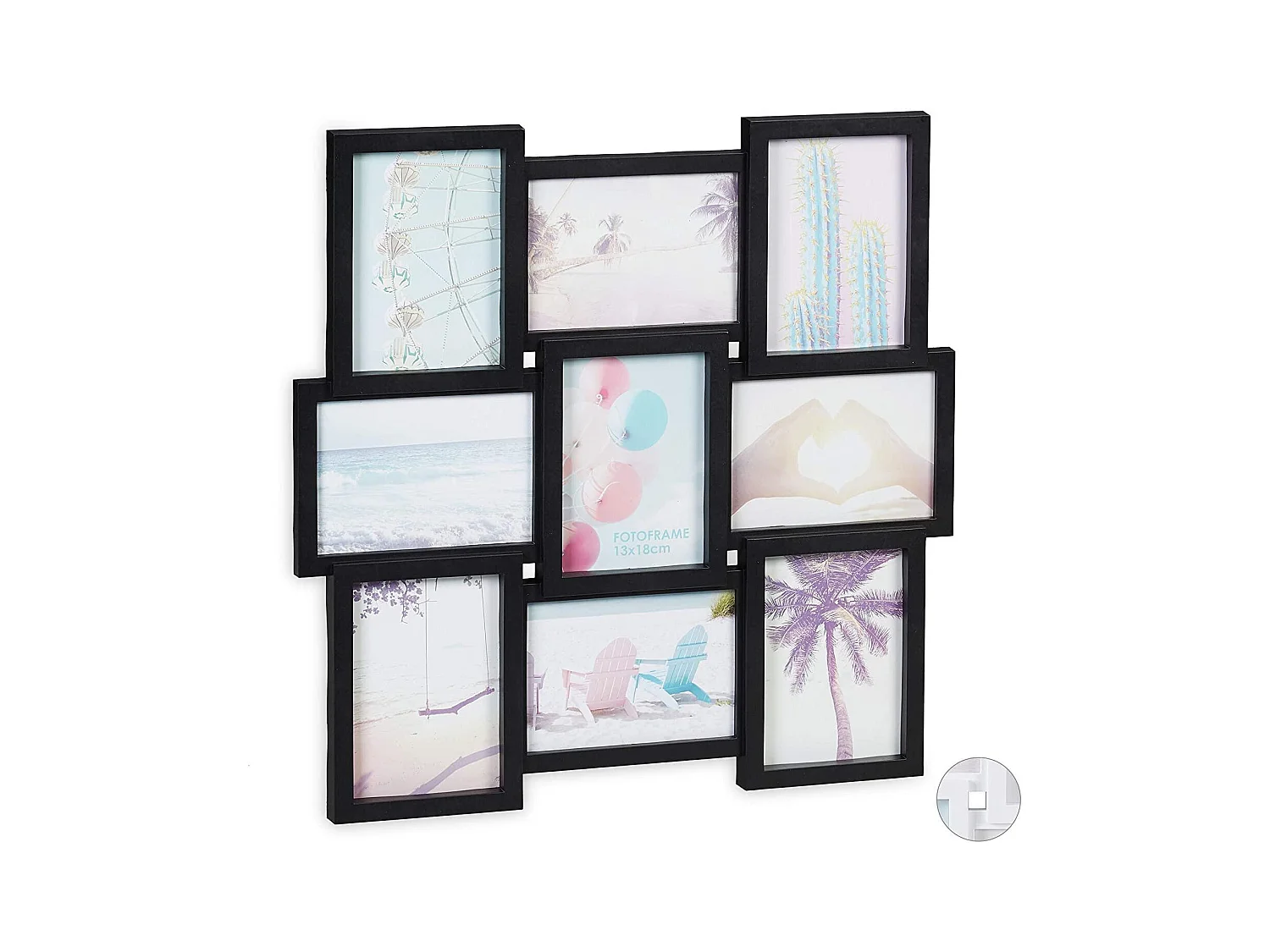 Cadre photos pêle mêle noire 54 x 2.5 x 54 cm 13_0000600_2