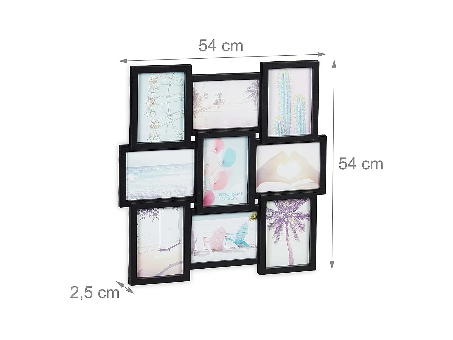 Cadre photos pêle mêle noire 54 x 2.5 x 54 cm 13_0000600_2