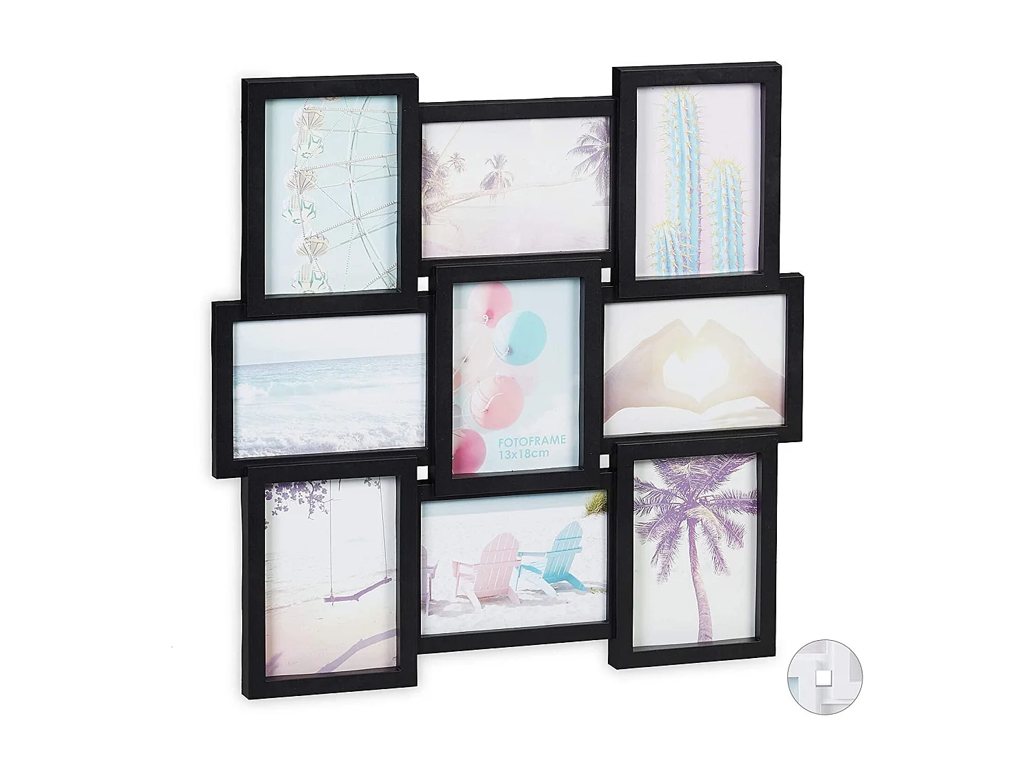 Cadre photos pêle mêle noire 54 x 2.5 x 54 cm 13_0000600_2