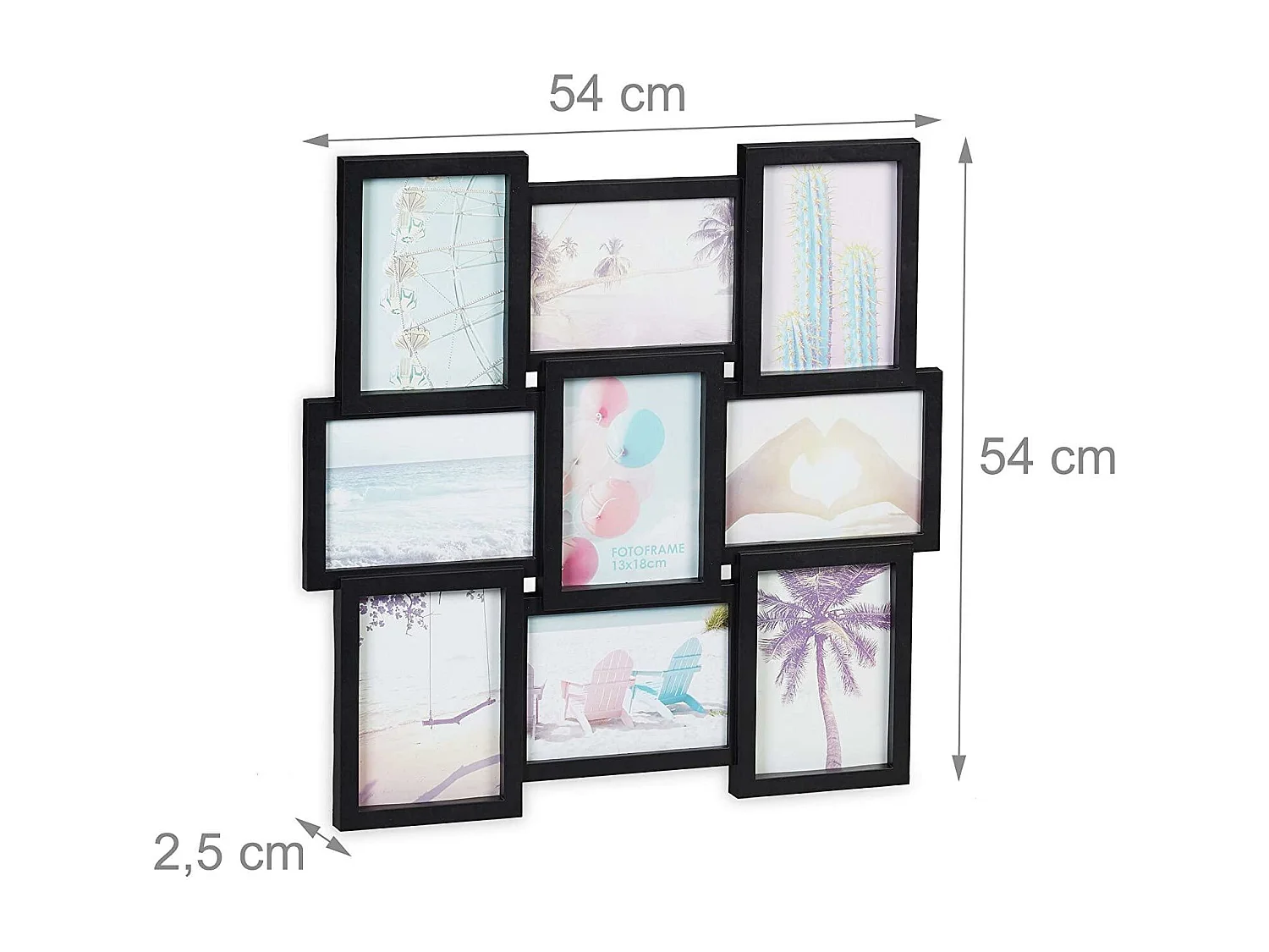 Cadre photos pêle mêle noire 54 x 2.5 x 54 cm 13_0000600_2