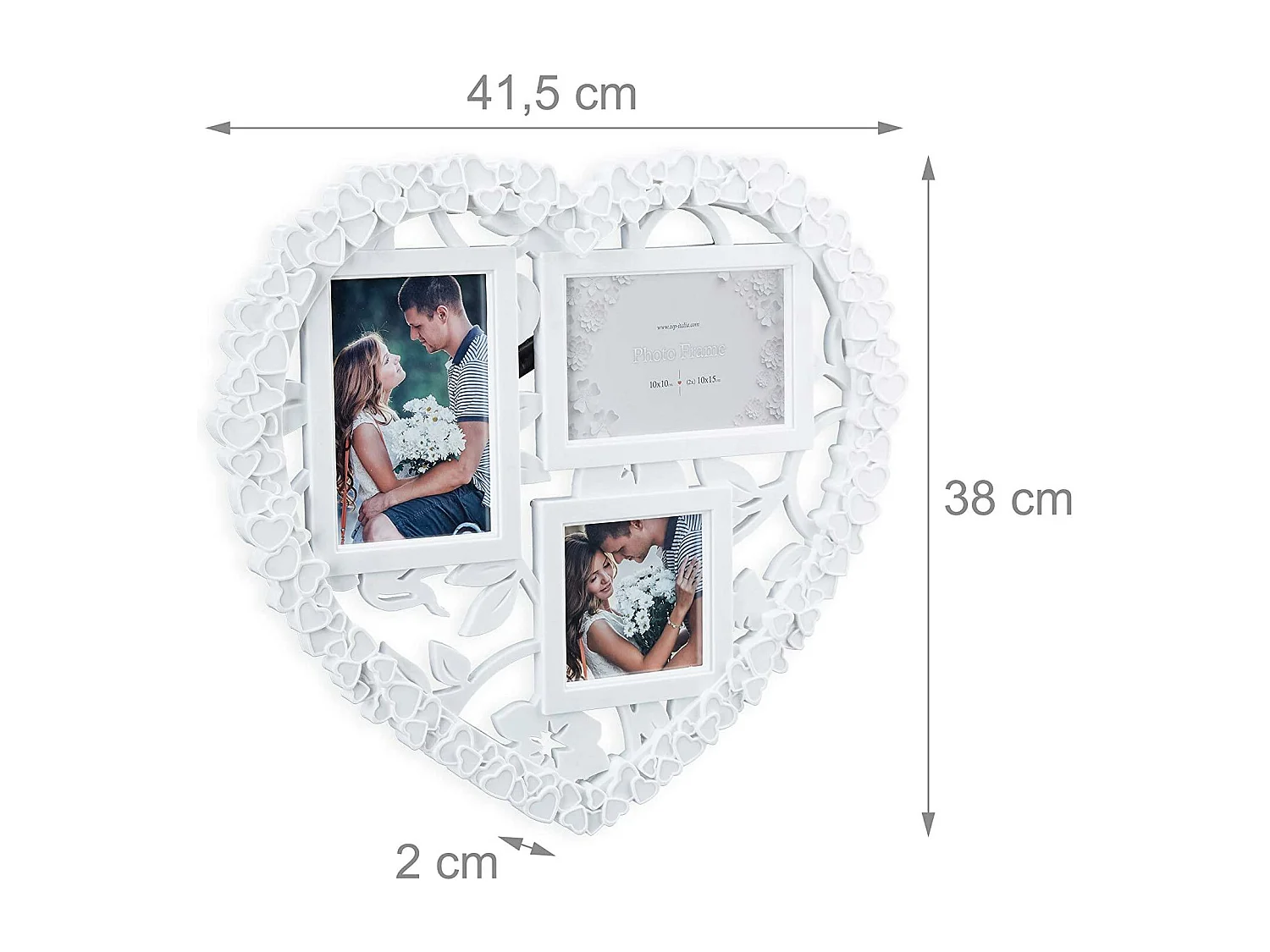 Cadre photos mariage 3 blanche 41.5 x 2 x 38 cm 13_0000596