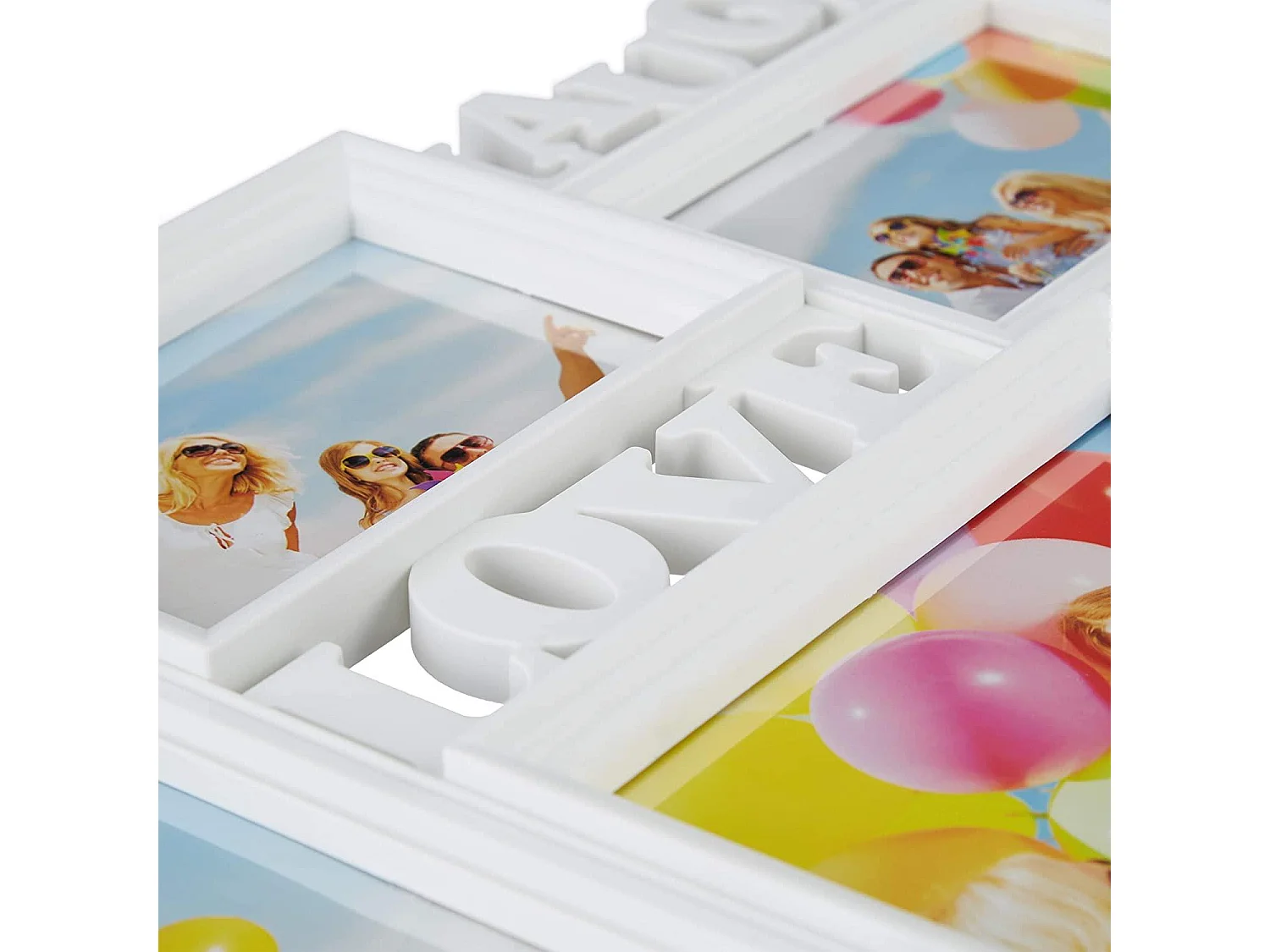 Marco Jumble 5 fotos galería pared marco pared vivir amor reír blanco 13_0000598_2