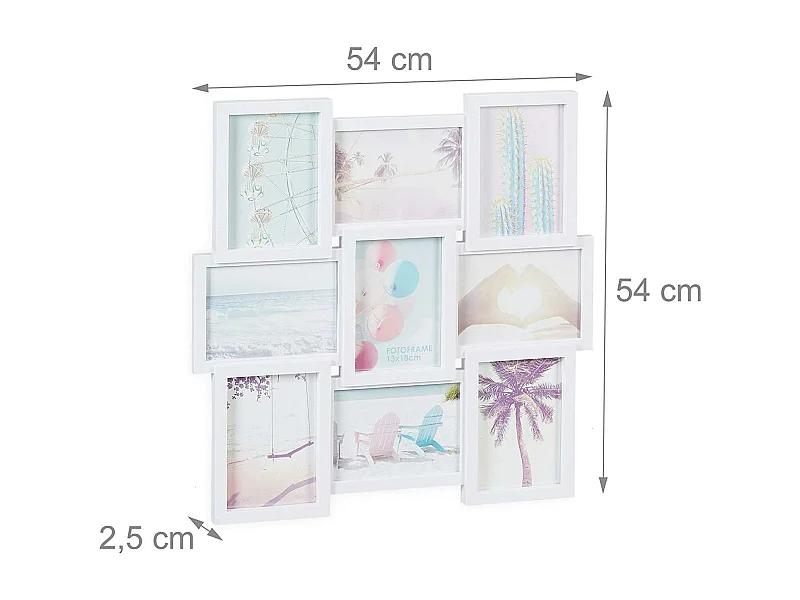 Cadre photos pêle mêle blanche 54 x 2.5 x 54 cm 13_0000600