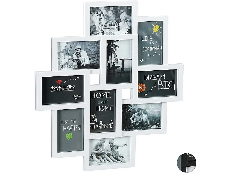 Cadre photos pêle-mêle 10 blanche 50 x 2.5 x 55 cm 13_0000599