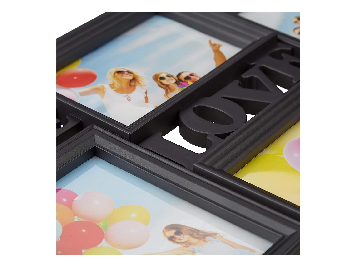 Marco Jumble 5 fotos galería pared marco pared vivir amor reír negro 13_0000598