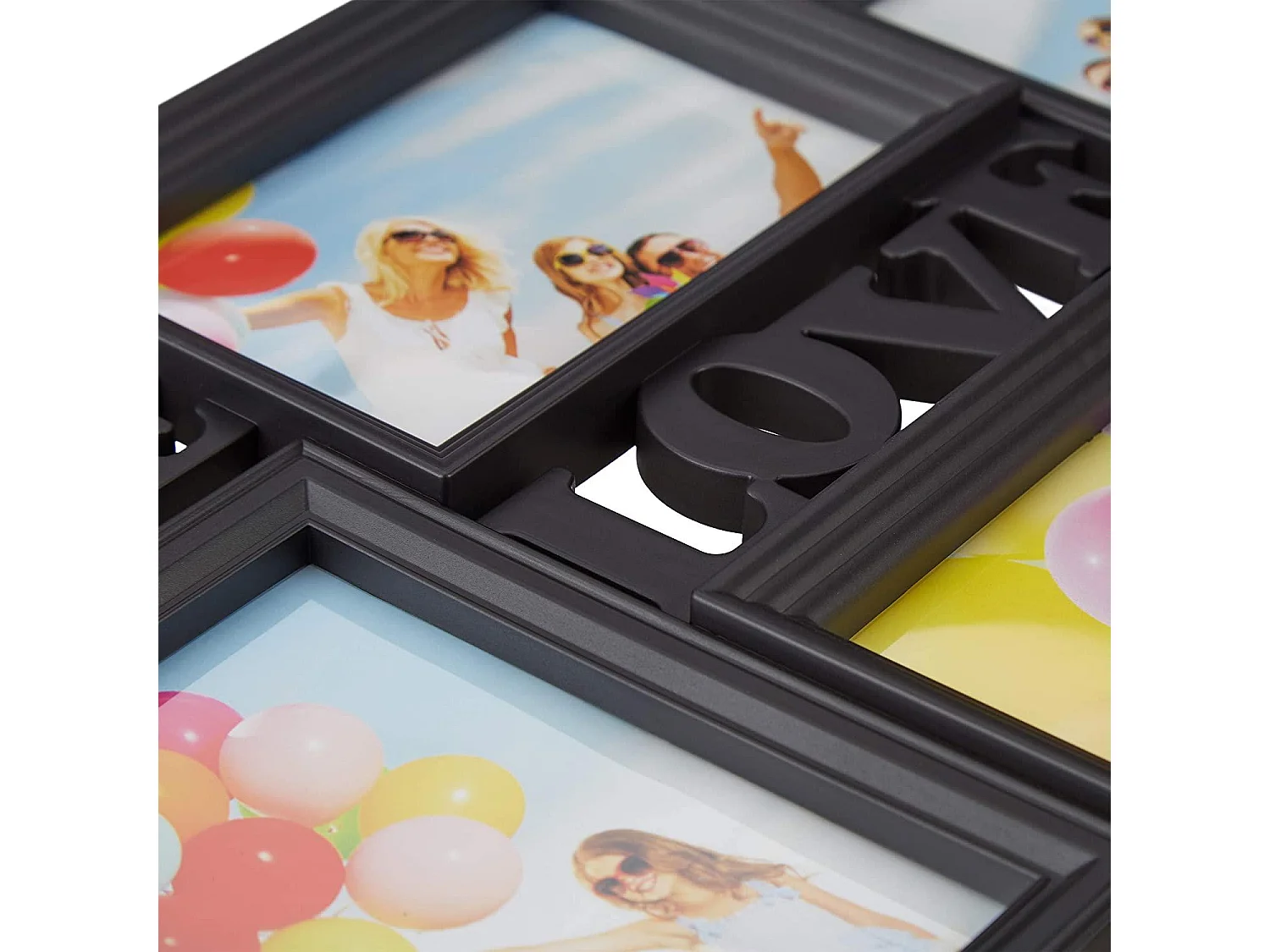 Marco Jumble 5 fotos galería pared marco pared vivir amor reír negro 13_0000598