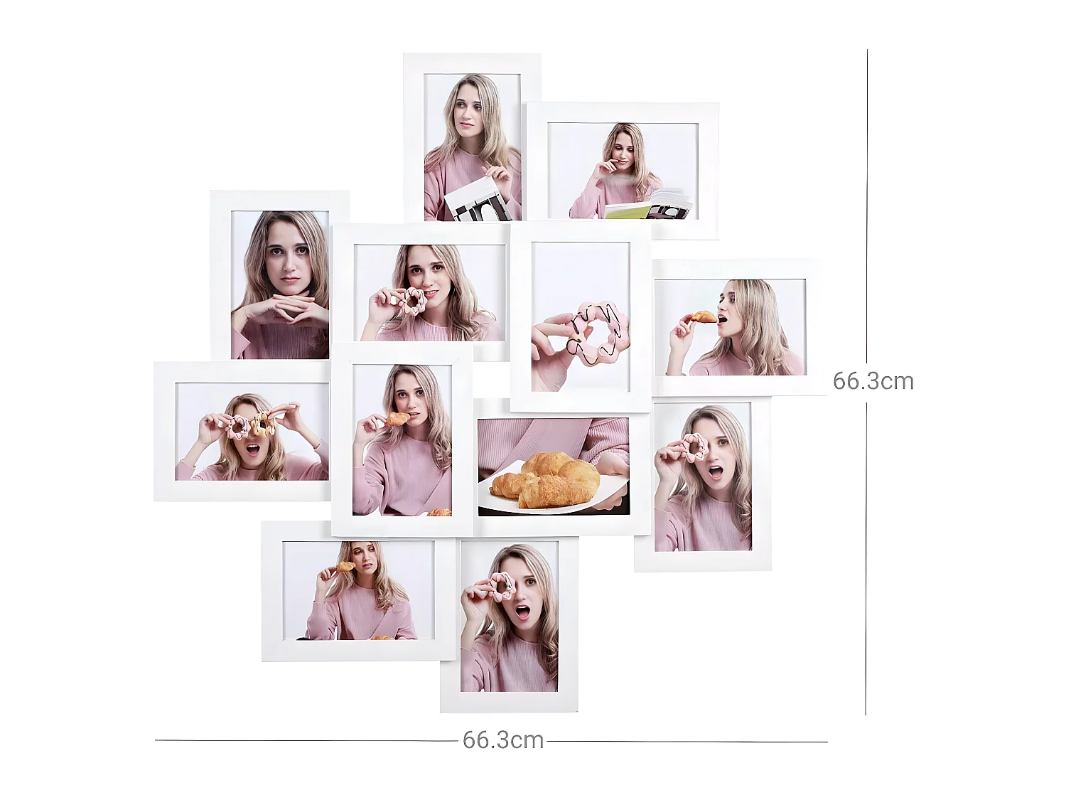 Porta-retratos com capacidade para 12 fotos de 10 x 15 cm requer montagem painel de vidro branco 12_0002563