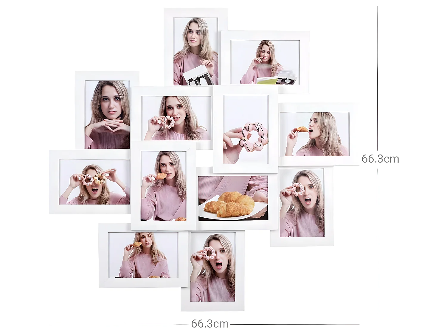 Porta-retratos com capacidade para 12 fotos de 10 x 15 cm requer montagem painel de vidro branco 12_0002563