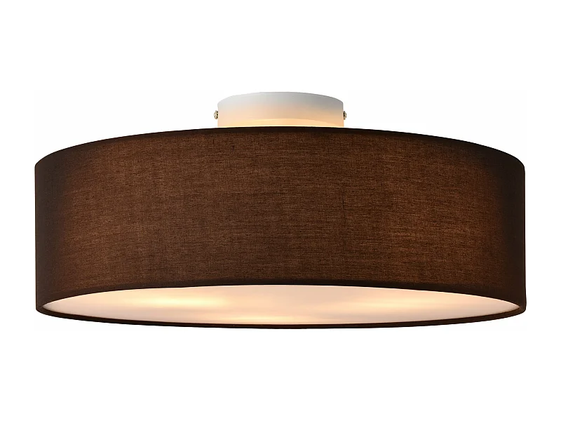 Plafonnier design lampe de plafond stylée moderne 3 douille e27 plasitque textile organza diamètre de 45 cm marron blanc 03_0005934