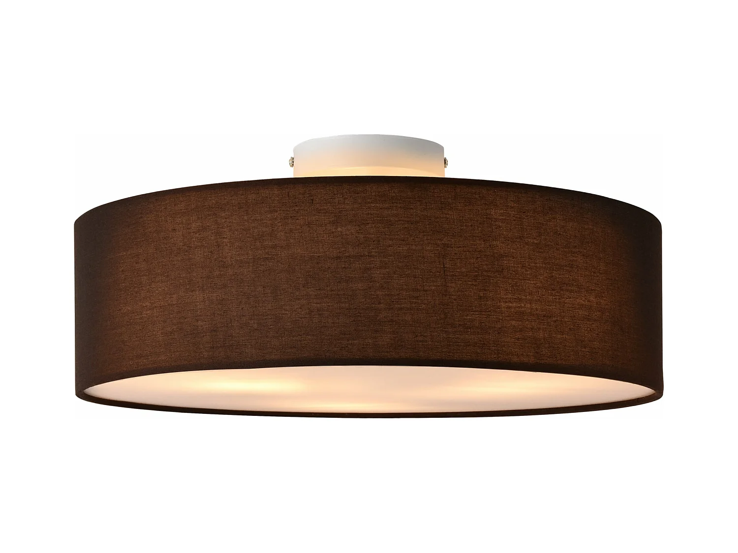 Plafonnier design lampe de plafond stylée moderne 3 douille e27 plasitque textile organza diamètre de 45 cm marron blanc 03_0005934