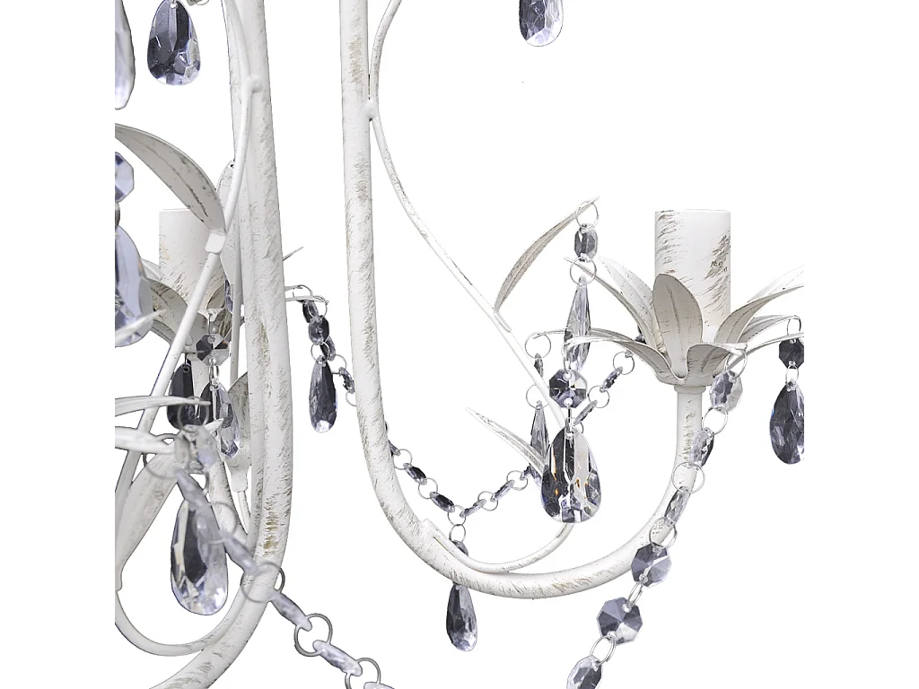 Lustre plafonnier suspendu lampe antique cristal 30 cm blanc 2402016