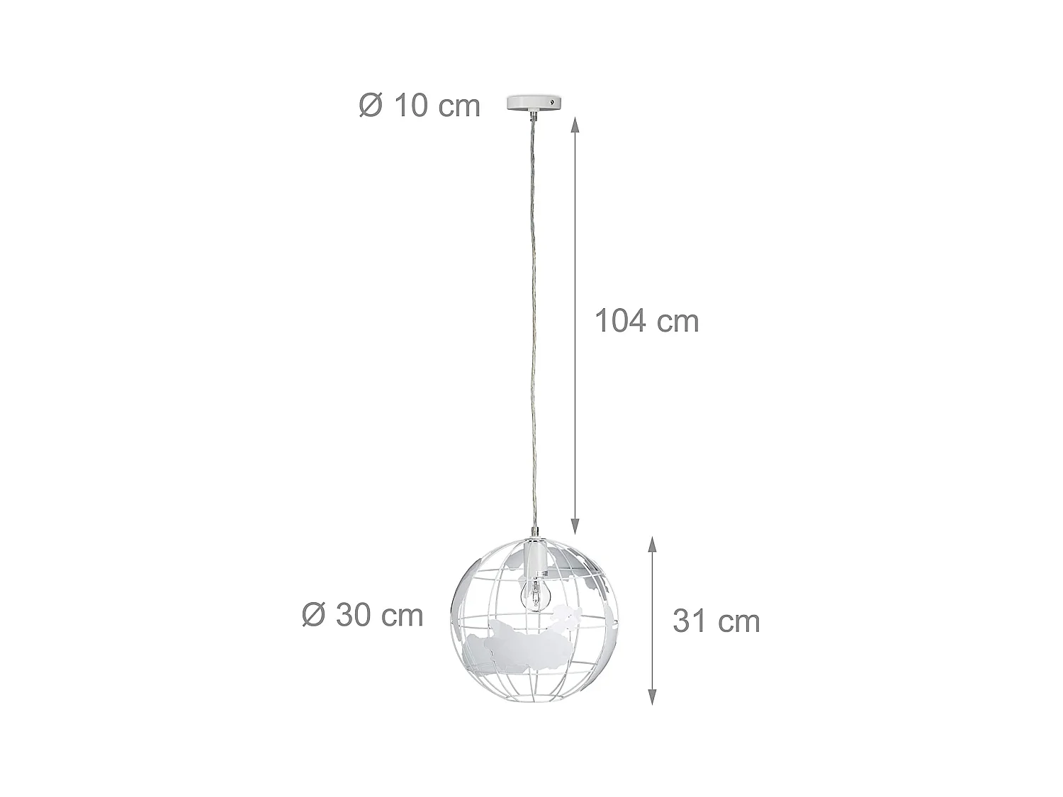 Lampe murale lampadaire décoration design à suspension abat-jour boule globe blanc 13_0001352_2