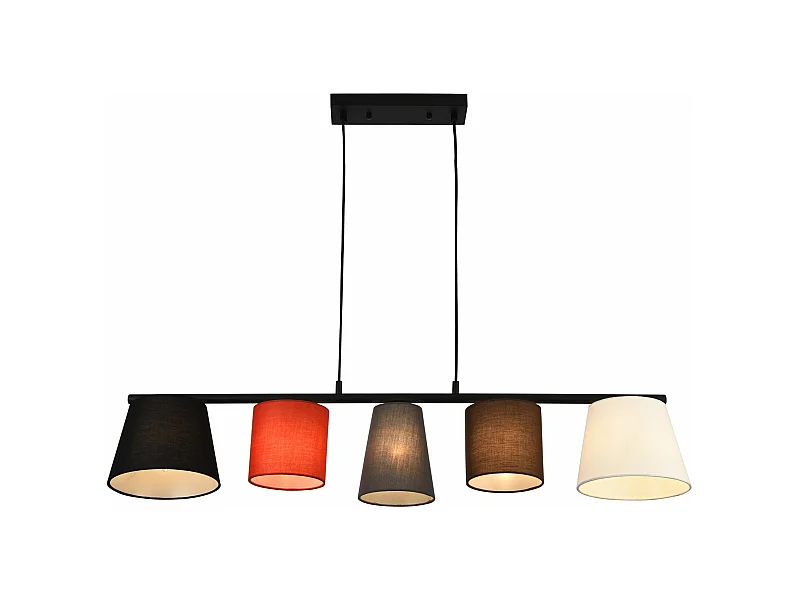 Lampe suspension à suspendre support et cadre en métal abat jour en textile 150 cm multicolore 03_0003951