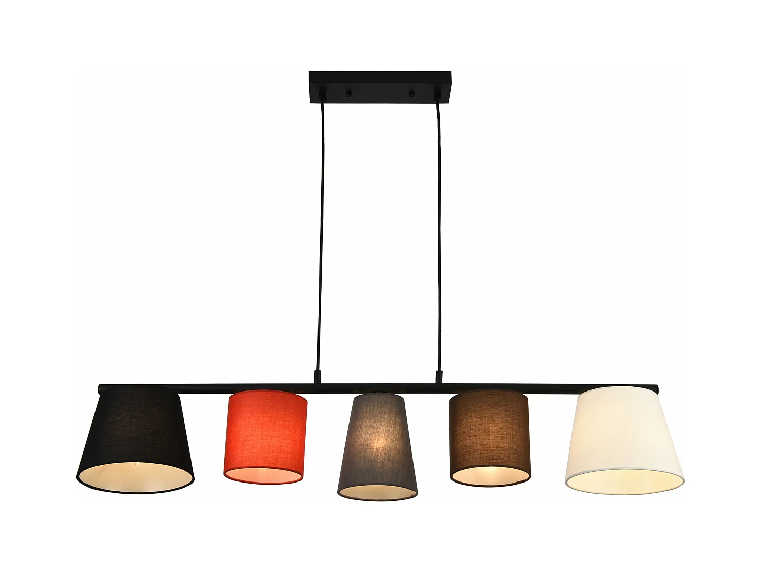 Lampe suspension à suspendre support et cadre en métal abat jour en textile 150 cm multicolore 03_0003951