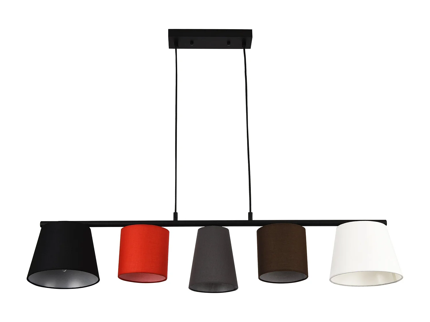 Lampe suspension à suspendre support et cadre en métal abat jour en textile 150 cm multicolore 03_0003951