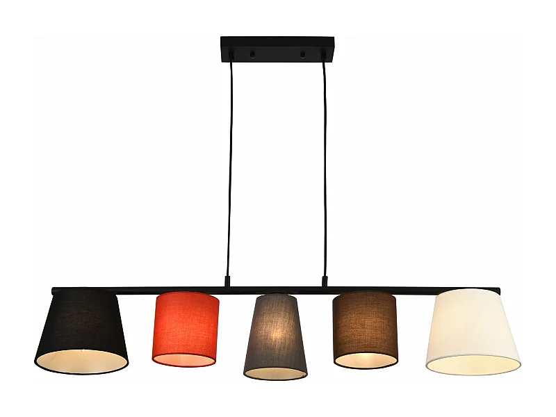 Lampe suspension à suspendre support et cadre en métal abat jour en textile 150 cm multicolore 03_0003951