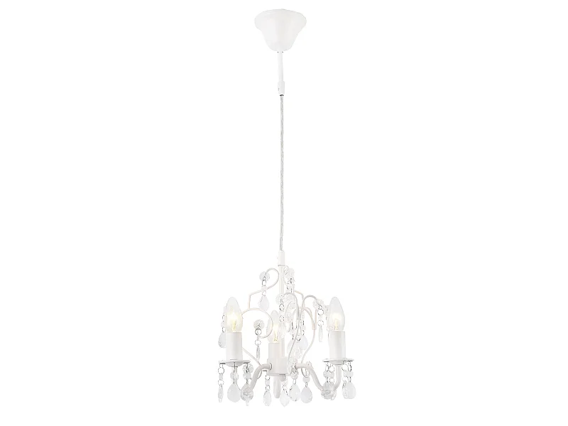 Lustre de cristal suspension cristal 40 watts métal et plastique blanc 03_0002812