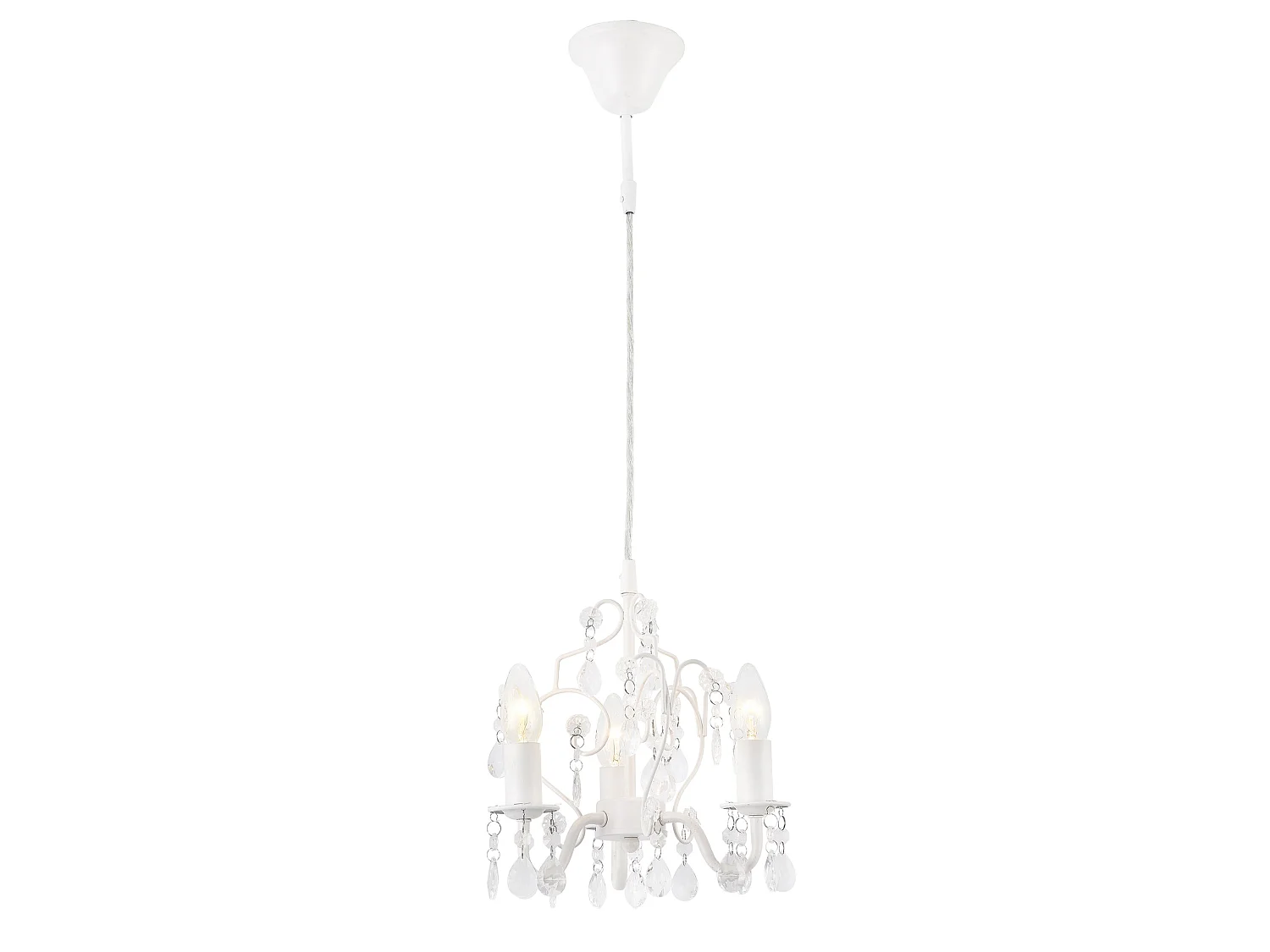 Lustre de cristal suspension cristal 40 watts métal et plastique blanc 03_0002812