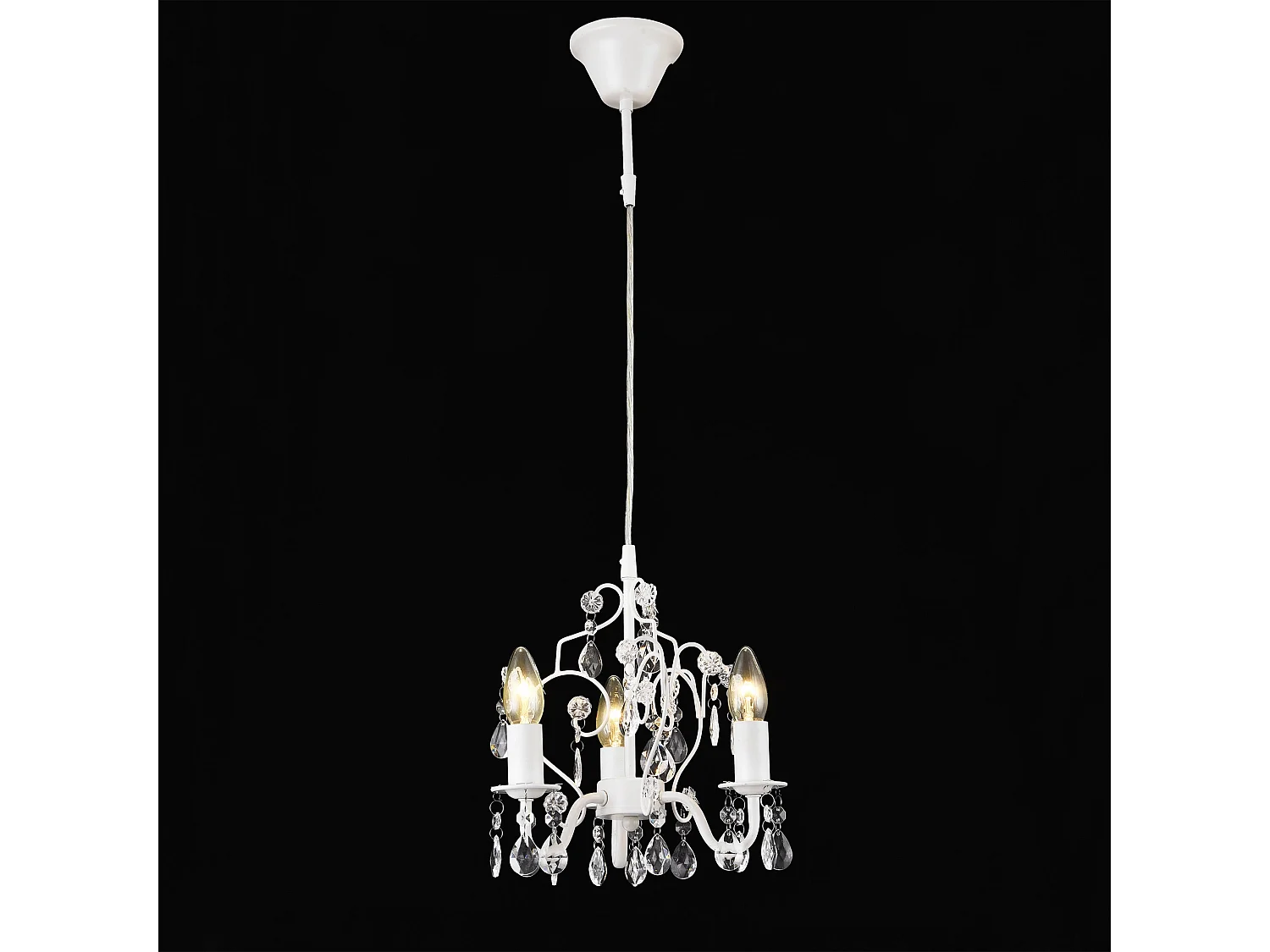 Lustre de cristal suspension cristal 40 watts métal et plastique blanc 03_0002812