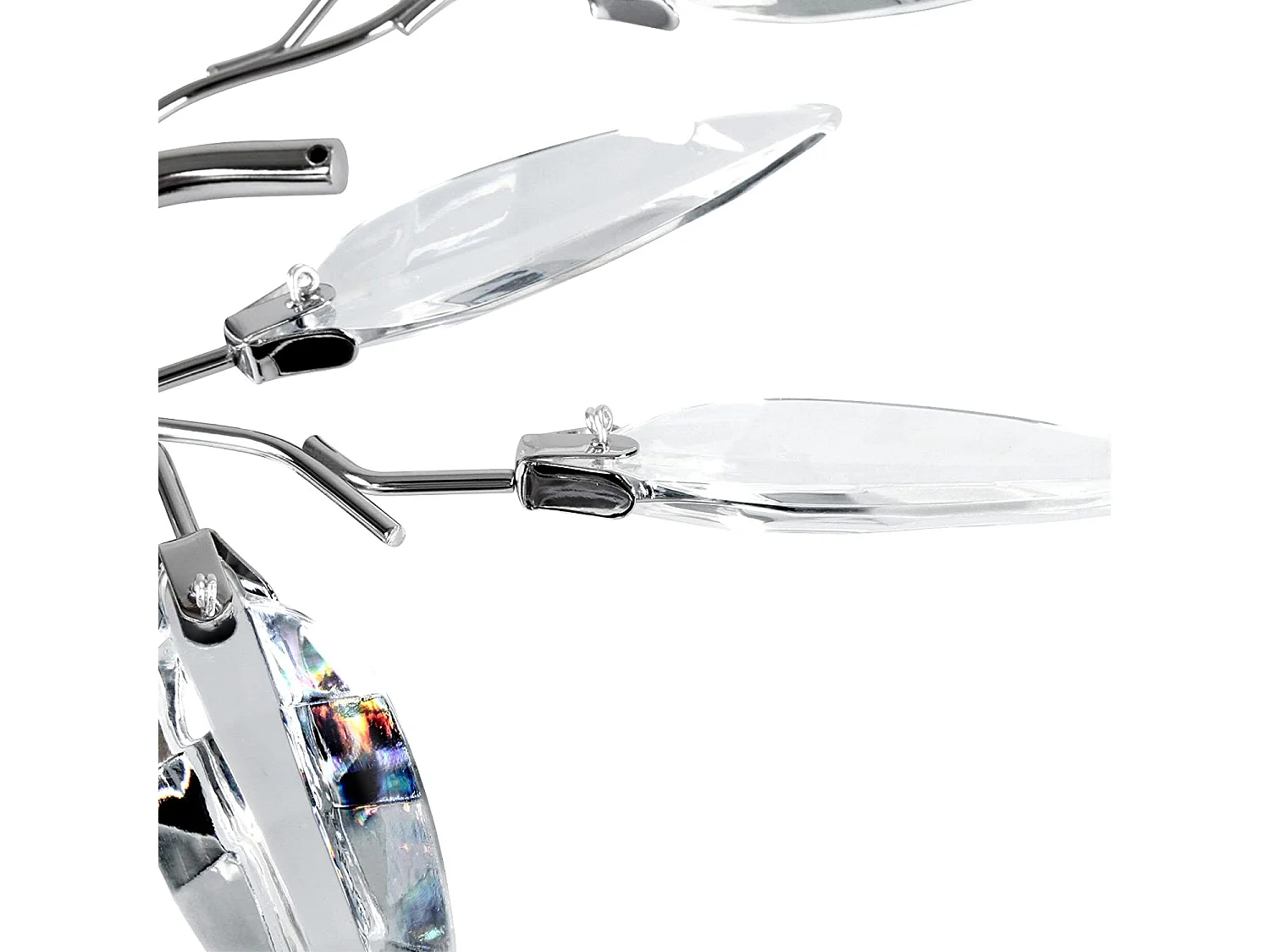 Plafonnier 3 ampoules de max 40 watts e14 design feuilles acryliques lustre lampe de plafond luminaire pour salon chambre transparent 01_0000116