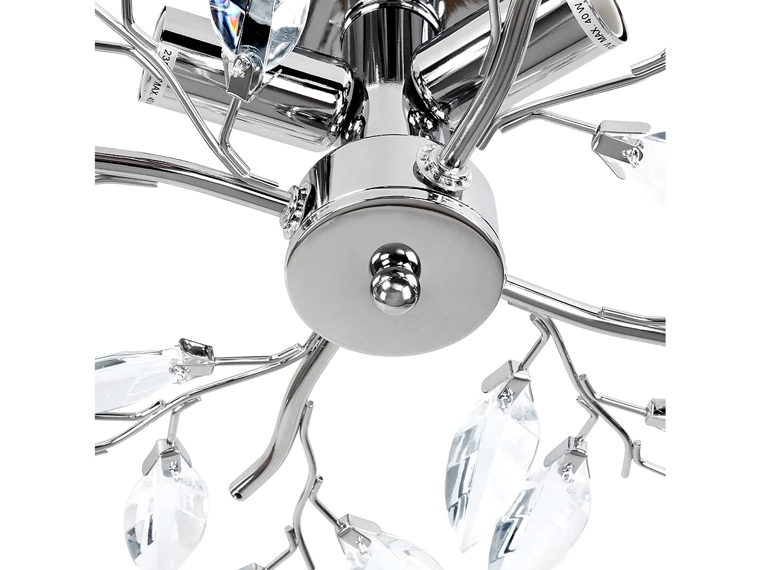 Plafonnier 3 ampoules de max 40 watts e14 design feuilles acryliques lustre lampe de plafond luminaire pour salon chambre transparent 01_0000116